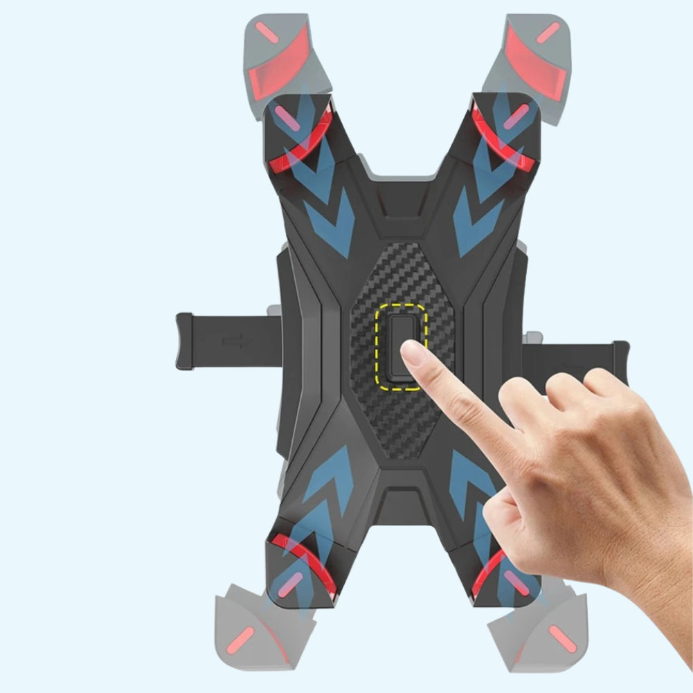 Support moto sécurisé pour téléphone avec prise