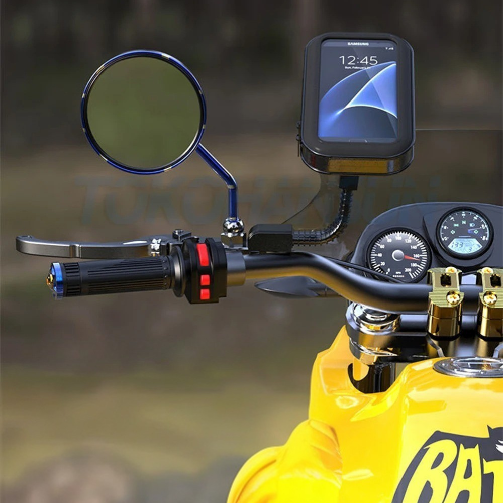 Porte Telephone Moto Etanche adaptation retroviseur moto sportive