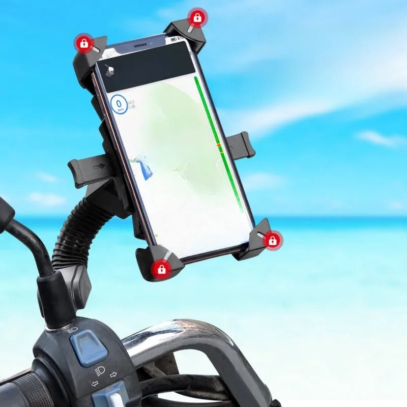 Support téléphone moto flexible verrouillé plage
