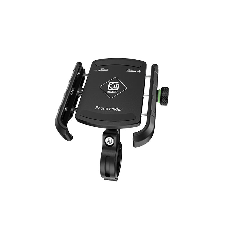 Support téléphone M8S noir Kewiwei, ajustable 60-90 mm, base circulaire, vis verte