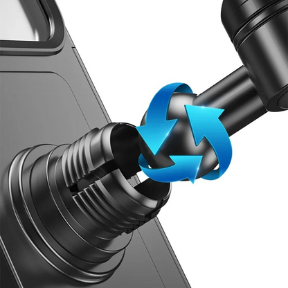 Support téléphone moto noir rotatif avec articulation ajustable, fixation durable