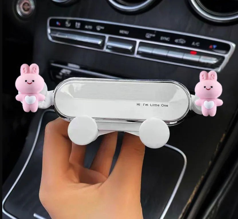 Support Telephone Voiture LittleOne variante Lapin Rose